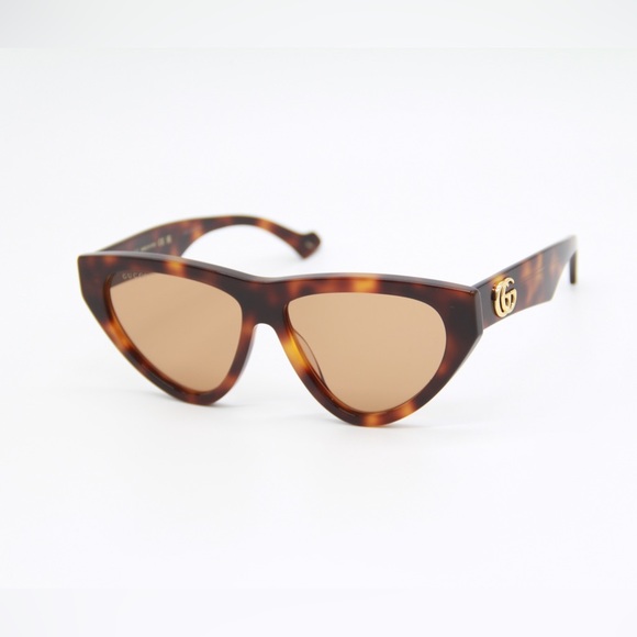 NEW GUCCI CAT EYE WOMEN HAVANA BROWN SUNGLASSES - Picture 3 of 13